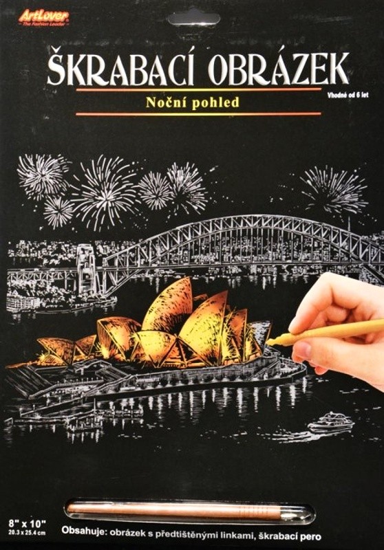 ArtLover škrabací obrázek zlatý - Noční výhled Sydney