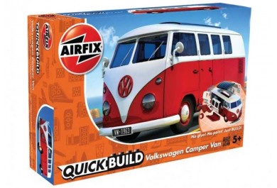 Airfix Quick Bulid J6017 Volkswagen Camper Van, Červený