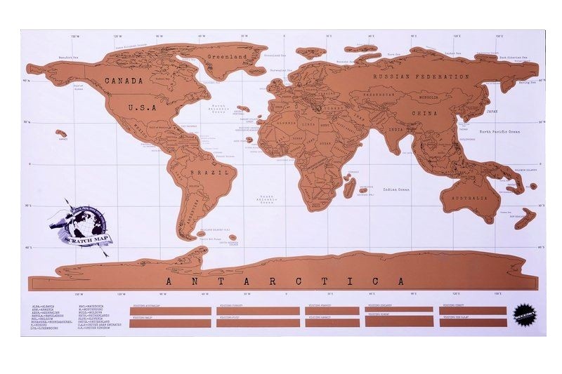 Stírací mapa světa Deluxe 86 x 52 cm