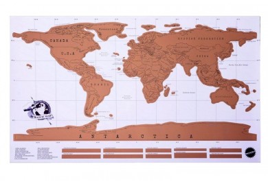 Stírací mapa světa Deluxe 86 x 52 cm