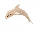 Woodcraft dřevěné 3D puzzle - skládačka Delfín, 23 cm