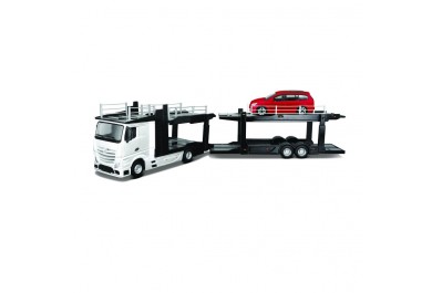 Bburago Mercedes Benz Actros autotransport a Ford Focus 1:43