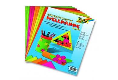 Folia Vlnitý papír neonové barvy, sada 10 ks - 25 x 35 cm