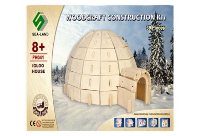 Woodcraft dřevěné 3D puzzle - Iglů, 16 x 16 x 12 cm