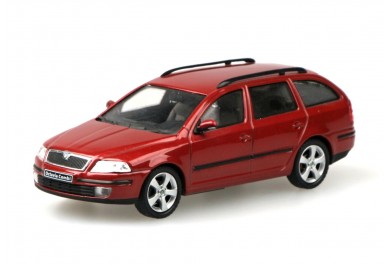 Škoda Octavia II Combi (2004) Červená Flamenco Metalíza 1:43