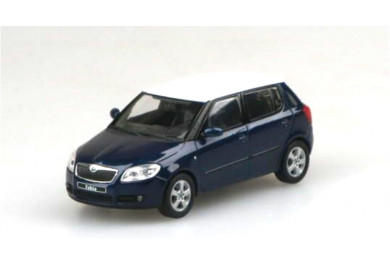 Abrex Škoda Fabia II (2006) Modrá Storm Metalíza, bílá střecha 1:43