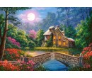 Castorland puzzle 1000 dílků - Chalupa v měsíčním svitu