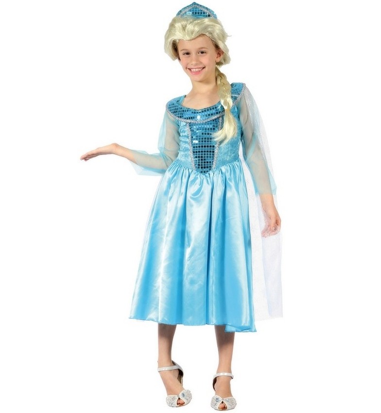 Dětský kostým na karneval Ledová princezna, 120-130cm
