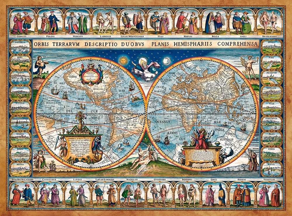Puzzle Castorland 2000 dílků - Mapa Světa, 1639