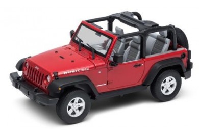 Welly Jeep Wrangler Rubicon Convertible Červený 1:34/39