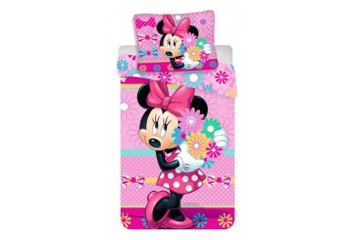 Jerry Fabrics, bavlněné povlečení Minnie a květiny, 140x200 cm