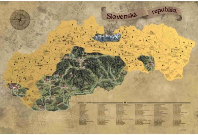 Giftio Stírací mapa Slovenská republika Deluxe XL, Zlatá