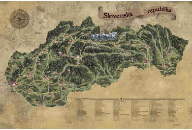 Giftio Stírací mapa Slovenská republika Deluxe XL, Stříbrná