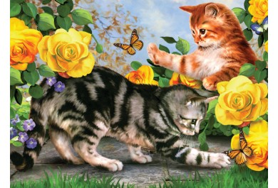 Royal Langnickel malování podle čísel - Koťata na zahradě, 40x30 cm