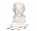 Keramická pokladnička Kasička Einstein, Bílá 10x18 cm