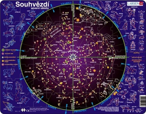 Larsen, deskové puzzle 70 dílků - Souhvězdí severní oblohy