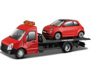 Bburago Car Hauler a Fiat 500 (red) 1:43