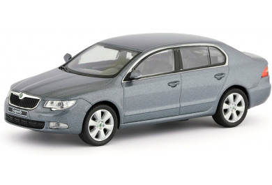 Škoda Superb II (2008) Šedá Steel Metalíza 1:43