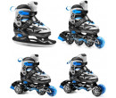 Spokey QUATTRO 4IN1 Brusle černo-šedo-modré, regulovatelné, ABEC7 Carbon, vel. 38-41