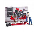 Bruder 62101 Bworld Motodílna s figurkou mechanika a motorkou