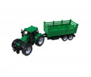 Traktor s vlečkou na setrvačník, zelený, 32cm 