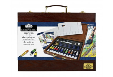 Royal Langnickel Luxusní sada s akrylovými barvami v dřevěném kufříku