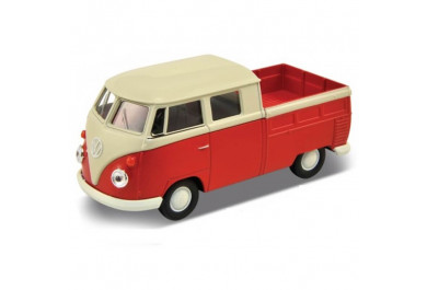 Welly Volkswagen T1 Double Cabin Pick Up, Červený 1:34