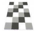Pěnový koberec MAXI EVA 24, bílo-černo-šedý