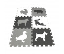 Pěnový koberec MAXI EVA Zvířata III., bílo-černo-šedý