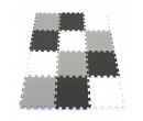 Pěnový koberec MAXI EVA 12, bílo-černo-šedý