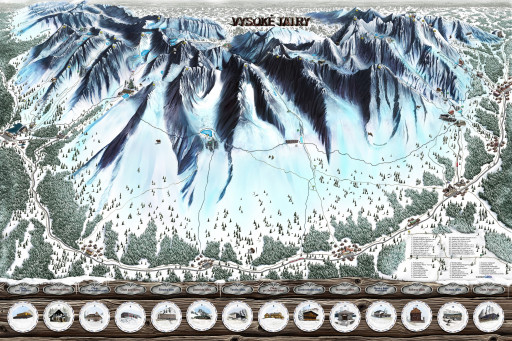 Giftio Stírací mapa Vysoké Tatry Deluxe XL, Zimní edice