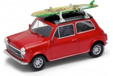 Welly Mini Cooper 1300 with Surf, Red 1:34