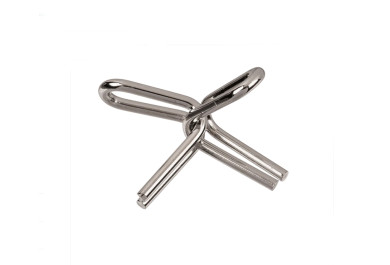 Kovový hlavolam dvojnásobný problém v retro krabičce