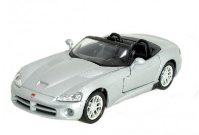 Welly Dodge Viper ´03 SRT 10 convertible, stříbrný, 1:34-39