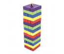 Dřevěná barevná jenga věž 60 dílů, 7,5x27,5x7,5 cm