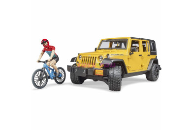 Bruder 2543 Auto Jeep Wrangler Rubicon s figurkou - cyklista