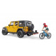 Bruder 2543 Auto Jeep Wrangler Rubicon s figurkou - cyklista