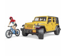 Bruder 2543 Auto Jeep Wrangler Rubicon s figurkou - cyklista