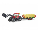Bruder 3198 Traktor CASE IH Optum 300CVX a vůz na balíky