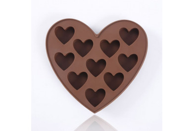 Silikonová forma na čokoládu - srdce 