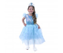 Rappa Dětský kostým princezna Modrá vel. L (129-140 cm)