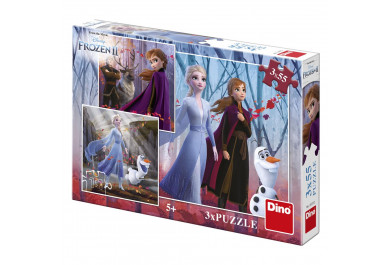 Dino Puzzle Frozen II, 3x55 dílků