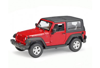 Welly Jeep 2007 Wrangler Rubicon Soft top Červený 1:24