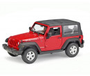 Welly Jeep 2007 Wrangler Rubicon Soft top Červený 1:24