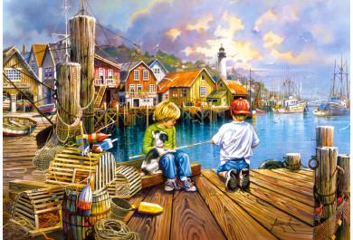 Castorland puzzle 1000 dílků - Děti v doku