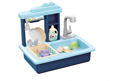 Dětský kuchyňský dřez na mytí nádobí modrý, 46cm