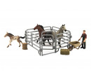 Series Model Domácí farma 2, koně a ohrada, 43cm