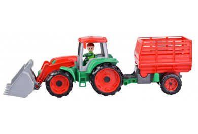 Lena TRUXX Traktor s přívěsem na seno, ozdobný kartón
