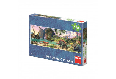 Dino panoramatické puzzle Dinosauři u jezera 150 dílků
