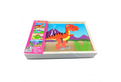 Dromader Dřevěné puzzle, Dinosauři 4 zvířata